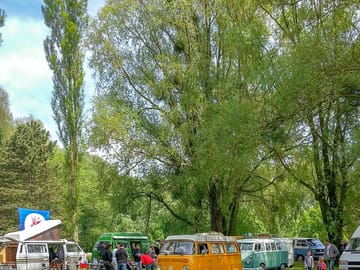 Campervans on the pitch