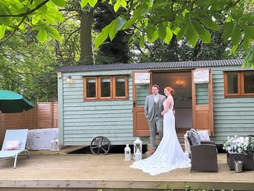 The snowdrop shepherd's hut at used for a venue shoot - perfect for romantic getaways!
