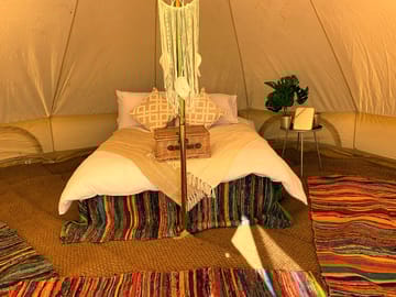 Inside one of the tents