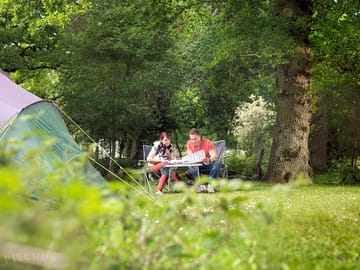 Couple relaxing at hollands wood