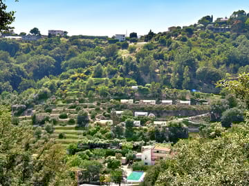 Campsite tucked into the hillside