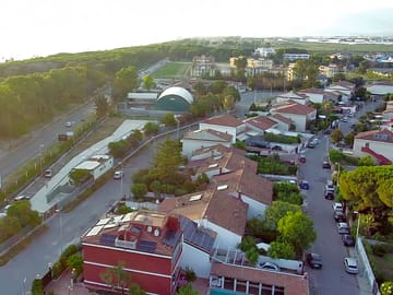 Aerial view of the campsite