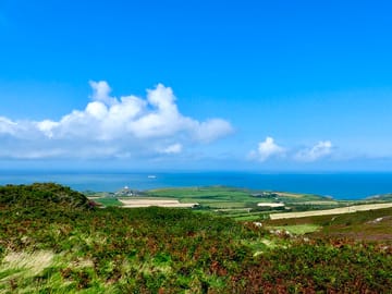 View from the site over strumble head to the sea