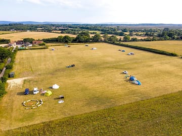 Aerial view of the campsite