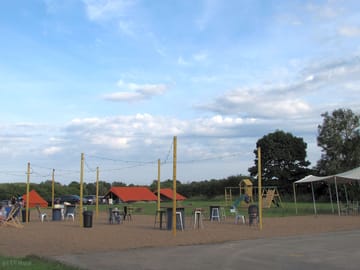 Communal seating area and play area