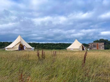 Exterior of bell tents