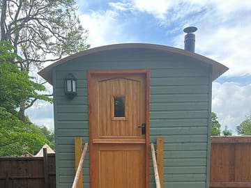 Exterior view shepherd's hut