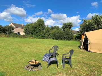 Tent and firepit