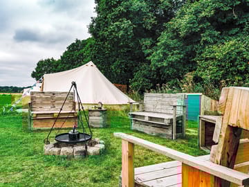 Outside bell tents