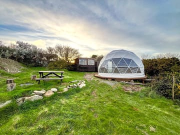 A glamping geodome