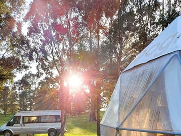 Dome, garden and a campervan