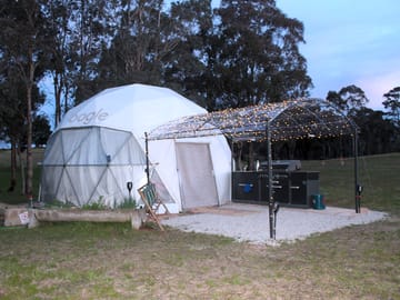 Geodesic dome and barbecue area