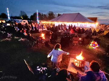 Enjoy cooking food around a firepit