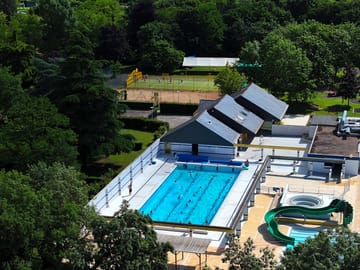 Aerial view of the pool located next to the site