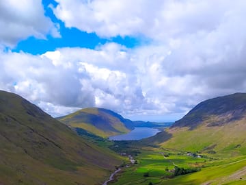 Looking back at the site from great gable