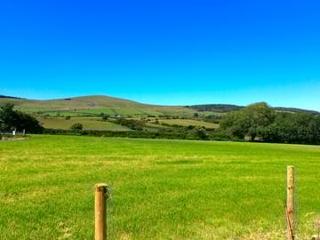 View from the field to the hills