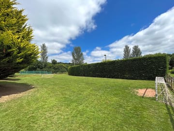 Football pitch and volleyball/badminton net