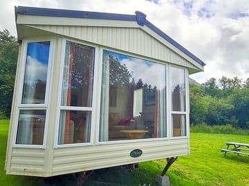 Static caravan exterior view