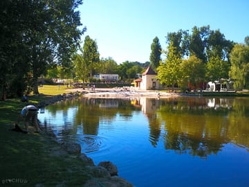 The adjacent lake