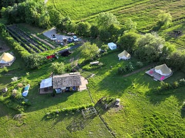 Aerial view of the farm site