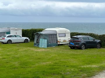 Camping field looking out to the irish sea
