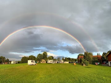 Double rainbow over the site