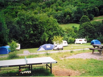 Spacious pitches surrounded by greenery