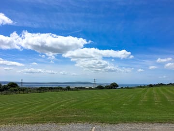 Grass pitches with sea views