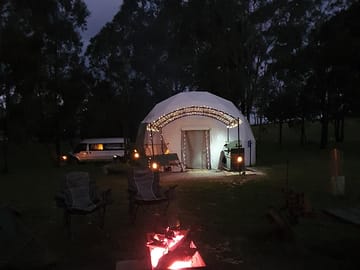 Dome with a firepit