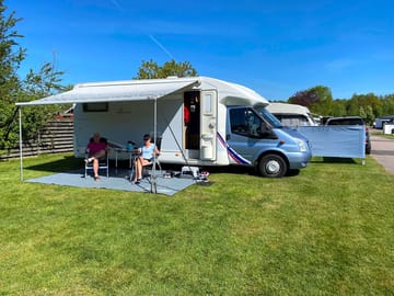 Electric grass and gravel motorhome pitch