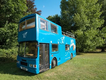 Sleep on a converted double decker bus