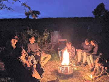 Every pitch has a firepit and a free basket of wood