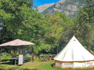 Tipi with gazebo and summer kitchen