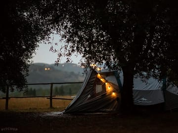 Tent pitch at sunset