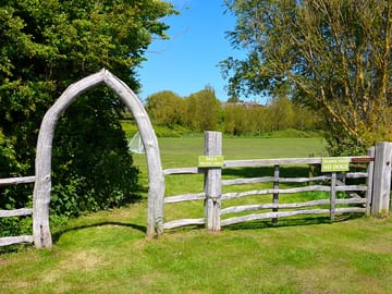 Barbecue area and sports field