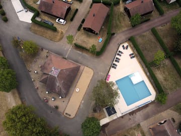 Aerial view with swimming pool