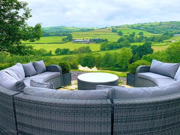 Beautiful panoramic views from the circular seating area