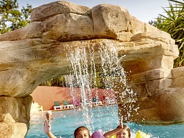 Waterfall in the outdoor pool