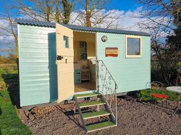 Outside the shepherd's hut