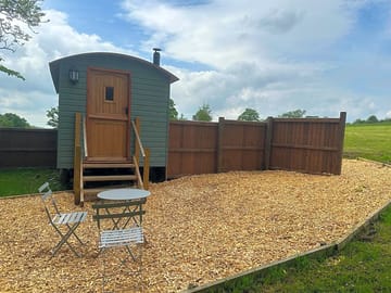 Exterior view shepherd's hut