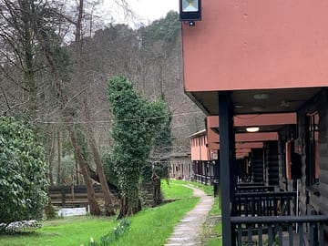Cabins overlooking the river