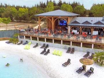 The restaurant overlooking the lagoon