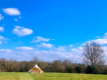 Bell tent on the camping field