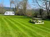 A spacious grass pitch for tents, motorhomes and campervans.