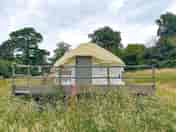 Small yurt on a raised deck