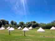 Glamping area on the Parley Estate