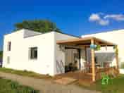 Lodge with shaded terrace