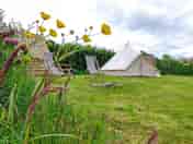 Non-electric grass tent pitch with space for a bell tent