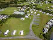 Aerial view of caravan park and hard standing pitches