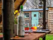 Shepherds hut from dining area